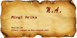 Mingl Arika névjegykártya